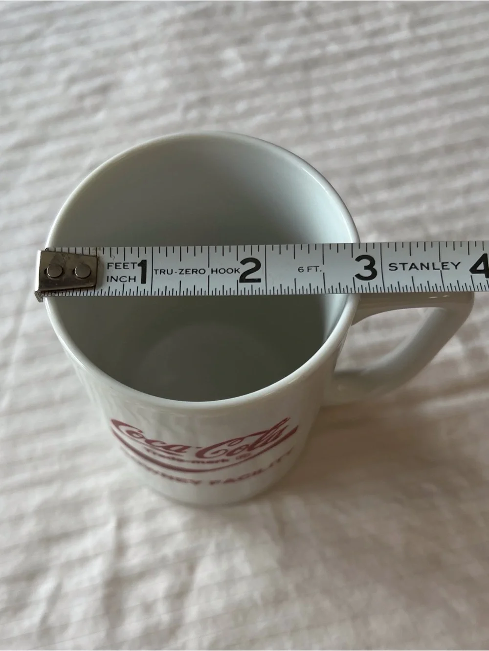 Vintage Coca-Cola Downey Facility Ceramic Mug 70s Employee Promo Retro Soda Mug